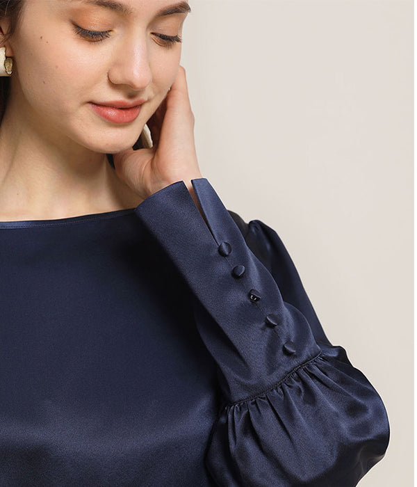 Blouse en Soie Col Rond 22 Momme