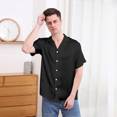 Chemise en Soie à Col Revers Doux pour Homme