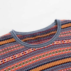Pull en Cachemire à Col Rond Rayé