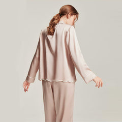 Ensemble de pyjama en soie lavable pour femmes Pink