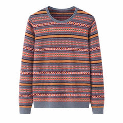 Pull en Cachemire à Col Rond Rayé