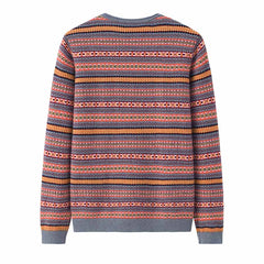 Pull en Cachemire à Col Rond Rayé
