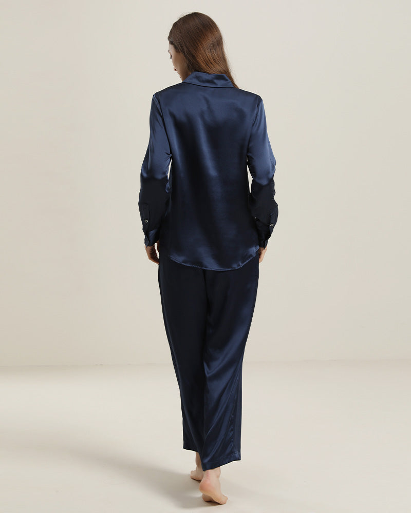Ensemble de Pyjama Chemise en Soie de Luxe