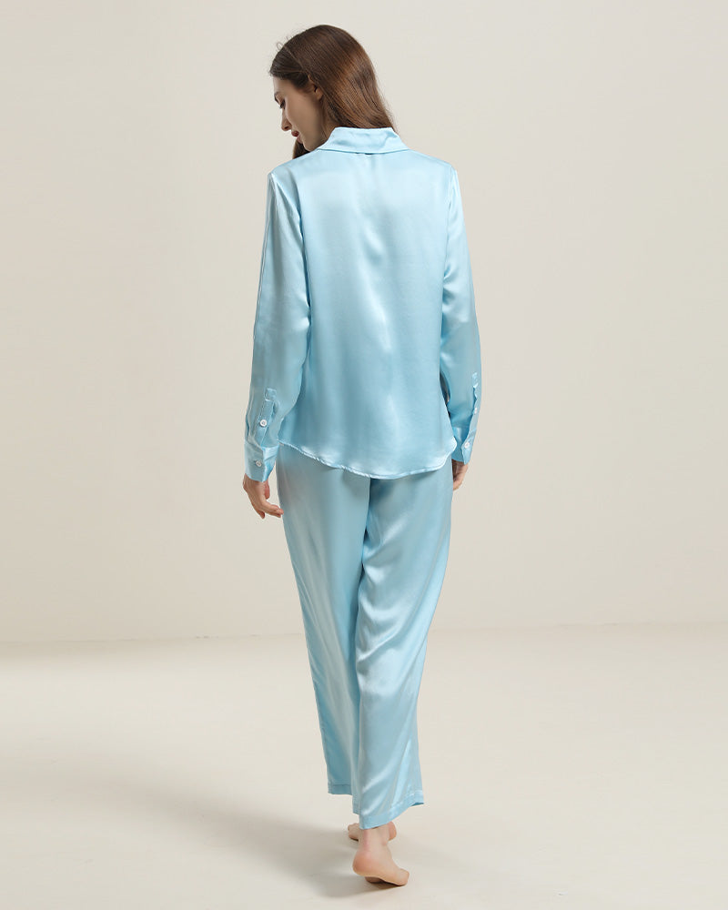 Ensemble de Pyjama Chemise en Soie de Luxe
