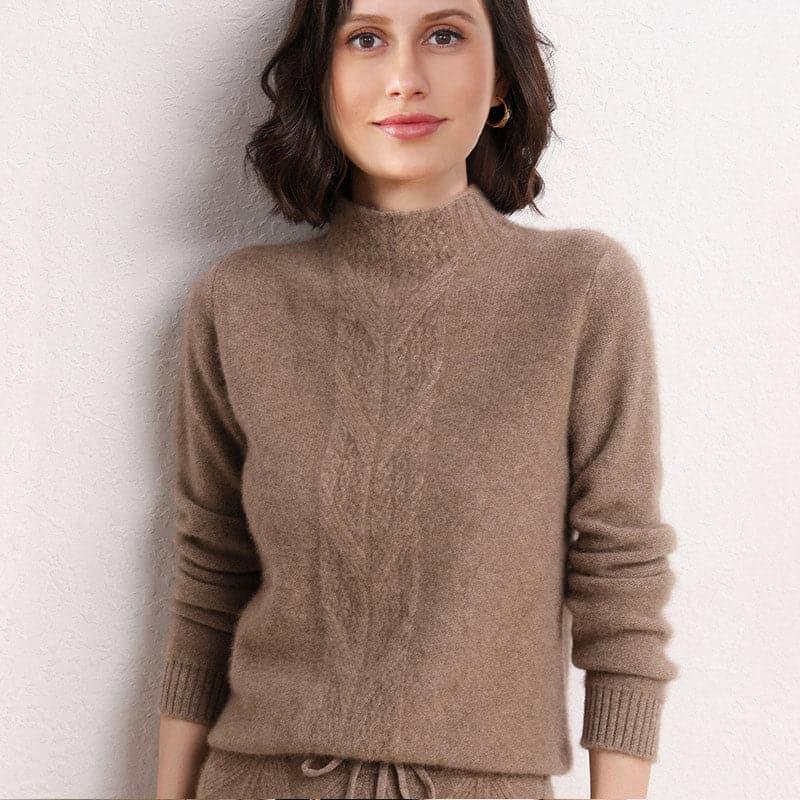 Pull en Cachemire Relaxant et Confortable pour Femme Coffee