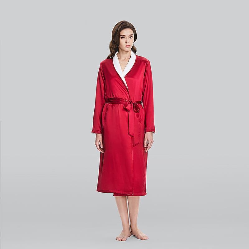 Robe Réversible en Soie et Velours pour l'Hiver Burgundy