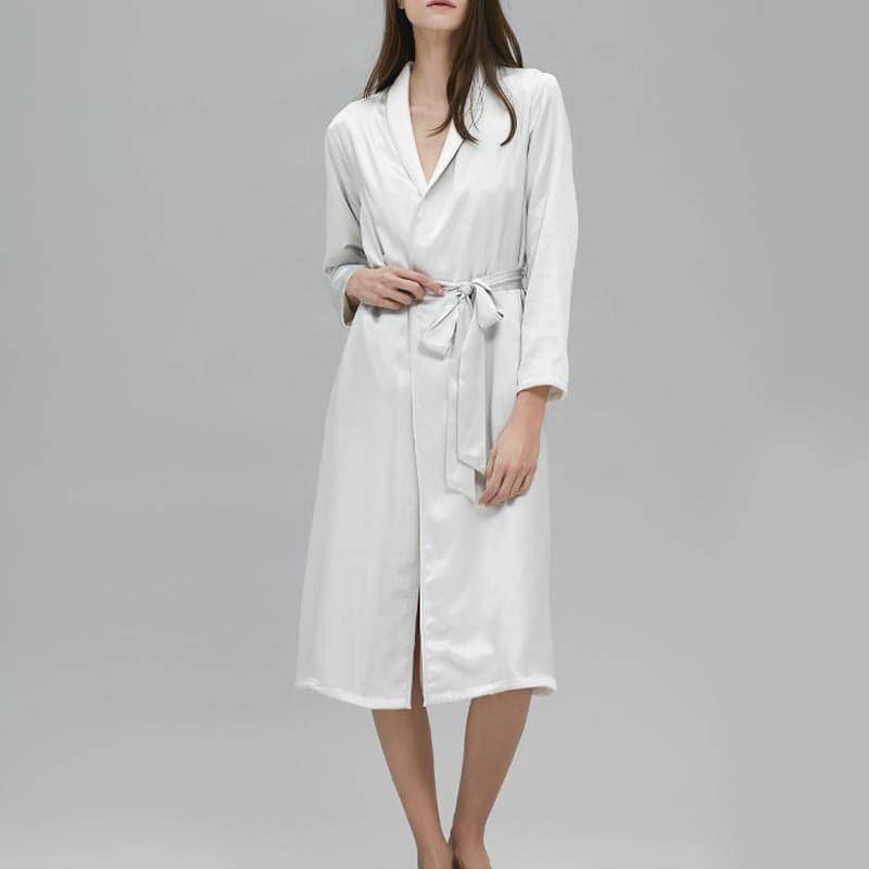 Robe Réversible en Soie et Velours pour l'Hiver Ivory