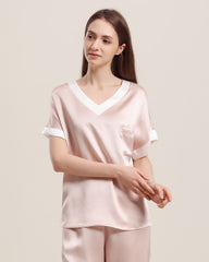 Ensemble de Pyjama en Soie à Col V