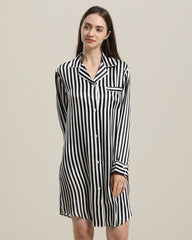 Chemise de Nuit en Soie à Rayures