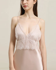 Robe de Nuit en Soie avec Dentelle