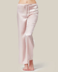 Pantalons de Nuit en Soie Simples et Décontractés à Jambe Droite pour Femmes