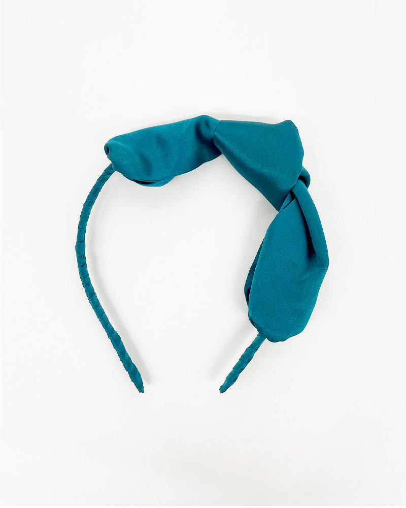 Bandeau en Soie avec Nœud Papillon