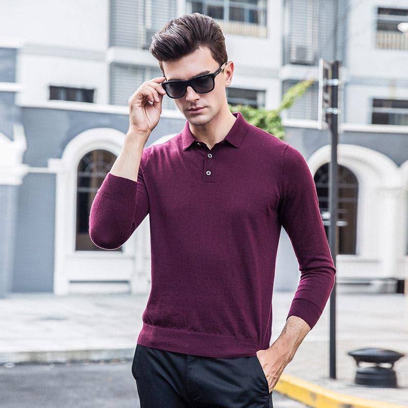 Pull en Cachemire à Col Revers pour Homme
