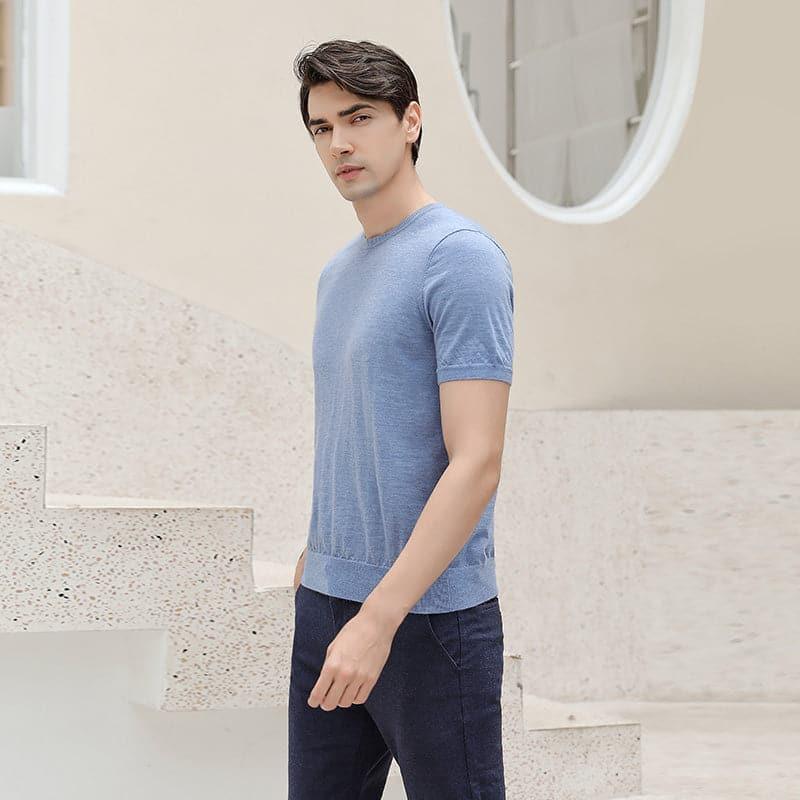 Pull en Cachemire à Manches Courtes pour Hommes