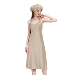 Chemise de Nuit Longue en Soie 22 Momme pour Femmes