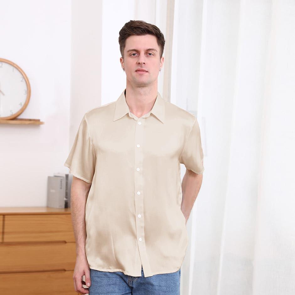 T-shirt Court en Soie pour Homme