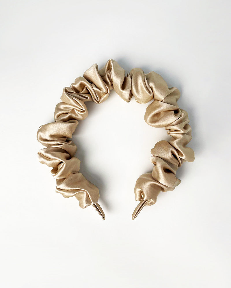 Bandeau en Soie Plissé 3,5 cm
