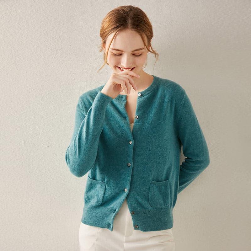 Cardigan Tricoté en Cachemire Chaud