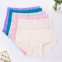 Culotte en Soie Haute Taille avec Dentelle